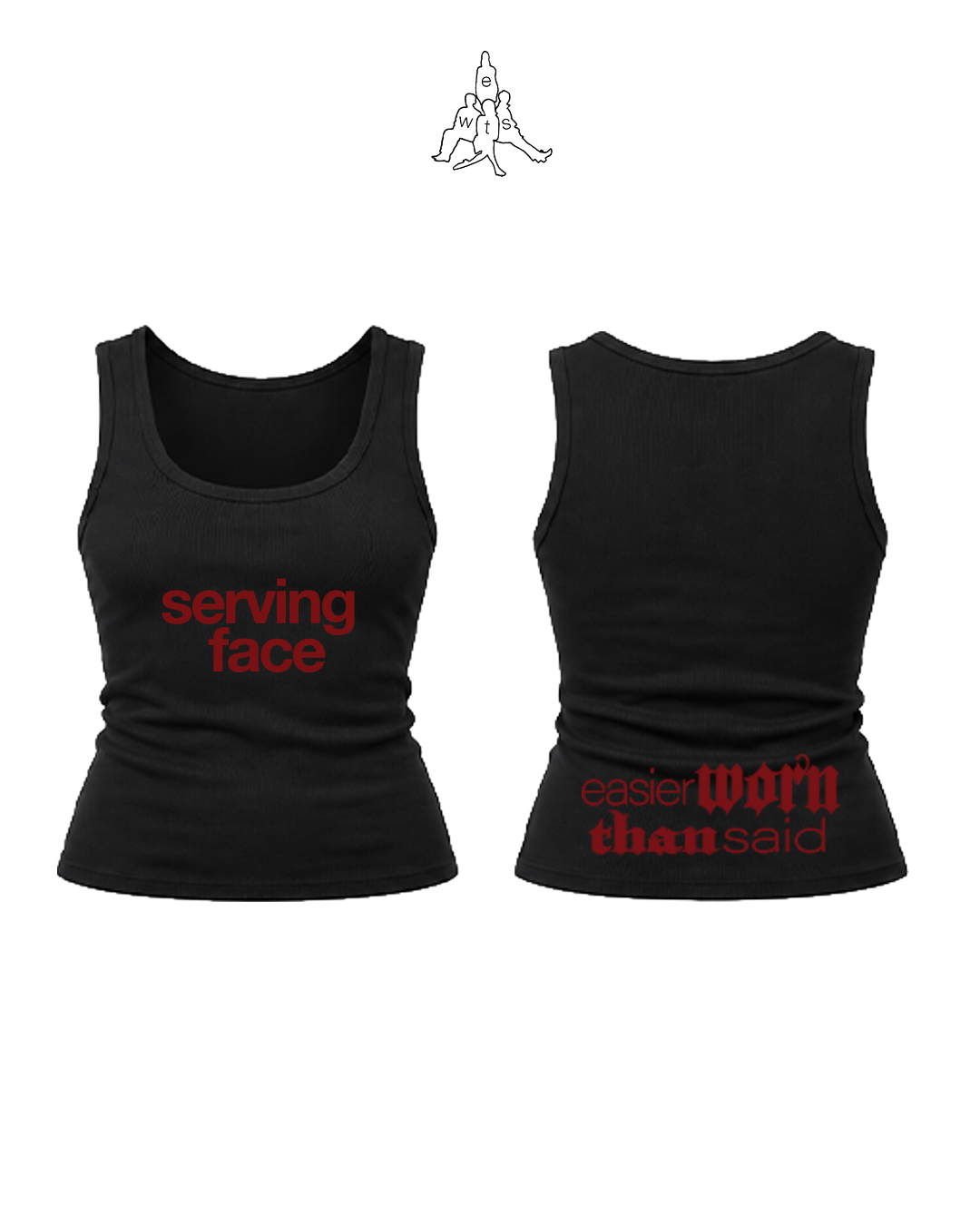 BLACK SERVING FACE TANK
