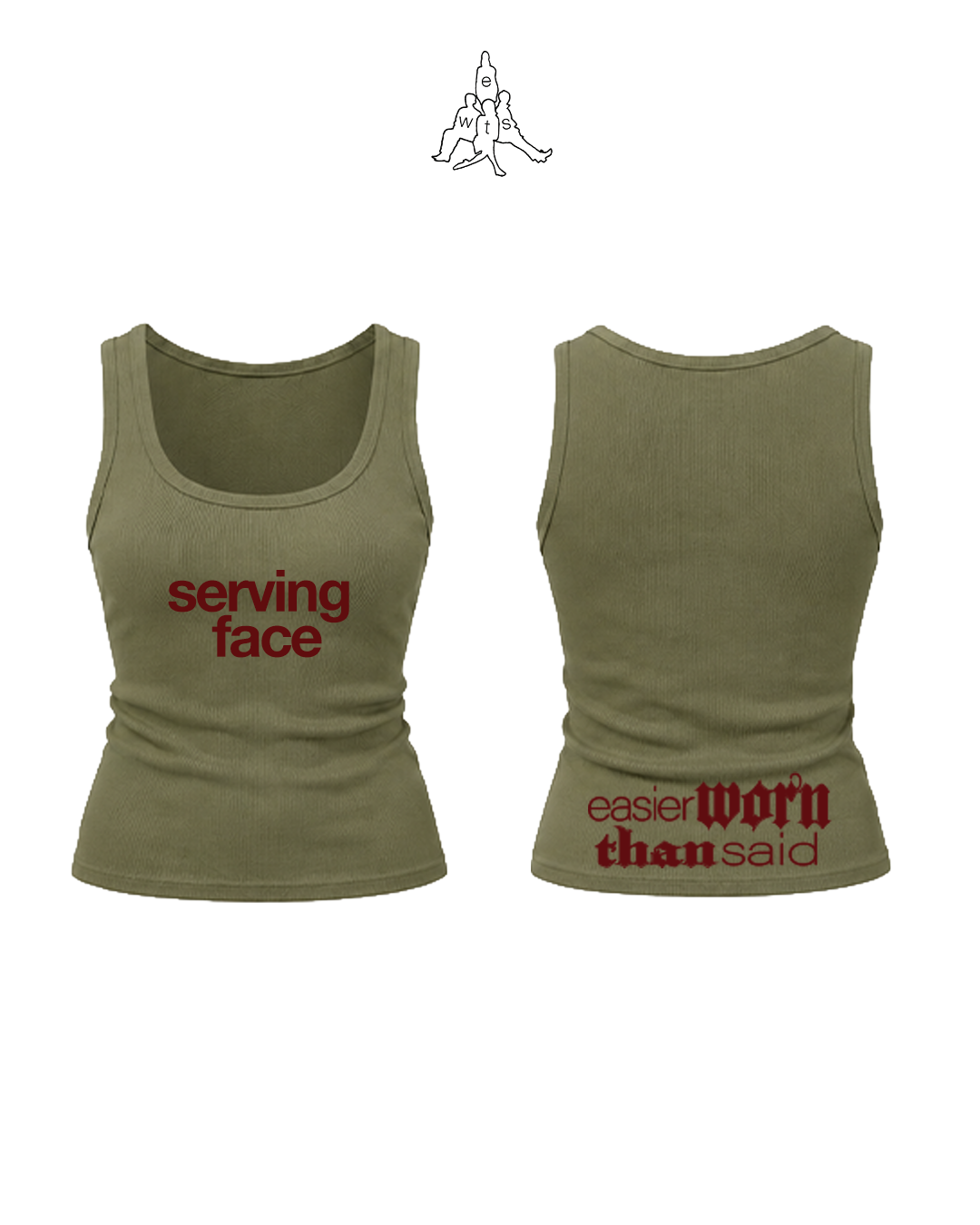 GREEN SERVING FACE TANK